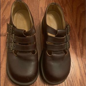 vintage dr martens triple strap brown